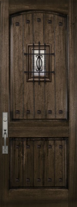 Arch 2 Panel w/Speakeasy/Clavos - 8'0" Wood Door