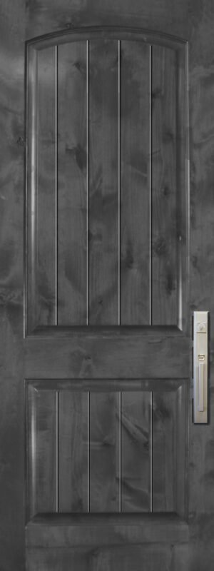 Arch 2 Panel V-Grooved (Mahogany) - 8'0" Wood Door