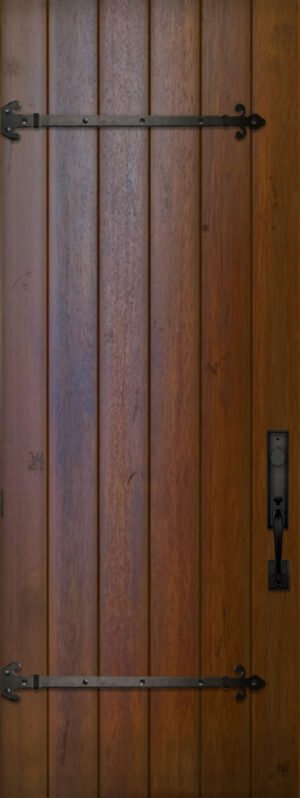Square Top Plank with Straps - 8'0" Wood Door