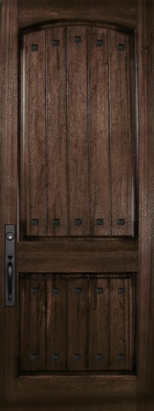 Arch 2 Panel with Clavos (Mahogany) - 8'0" Wood Door