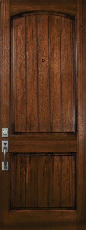 Arch 2 Panel V-Grooved (Knotty Alder) - 8'0" Wood Door