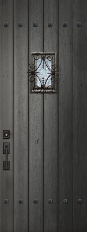 Square Top Plank w/Speakeasy/Clavos - 8'0" Wood Door