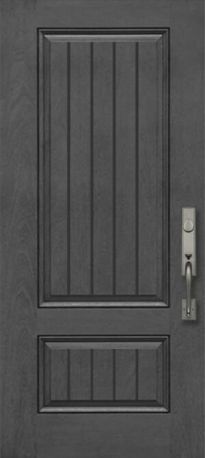 2 Panel Square V-groove - 6’8” Fiberglass Door