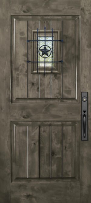 2 Panel with Speakeasy - 6'8" Wood Door