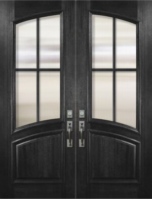 4 Lite SDL Arch Lite & Rail Double - 8'0" Wood Door