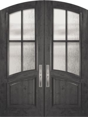 4 Lite SDL Arch Top & Rail Double - 8'0" Wood Door