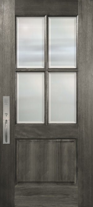 4 Lite TDL Large Panel Mahogany - 6'8" Wood Door