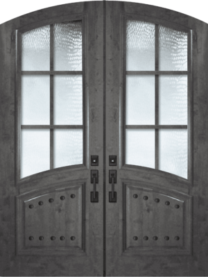 6 Lite SDL Arch Top & Rail Double - 8'0" Wood Door