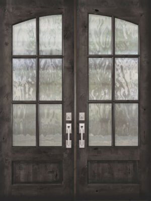 6 Lite Arch Top Knotty Alder Double - 8'0" Wood Door
