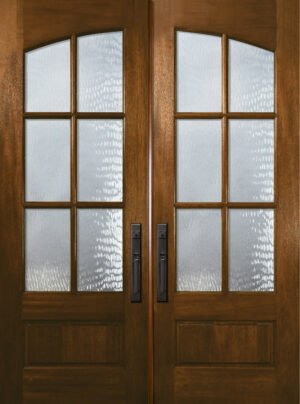 6 lite tdl arch top mahogany double   80 wood door1