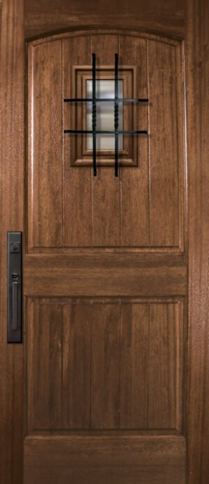 Arch 2 Panel V-Grooved with Speakeasy - 6'8" Wood Door