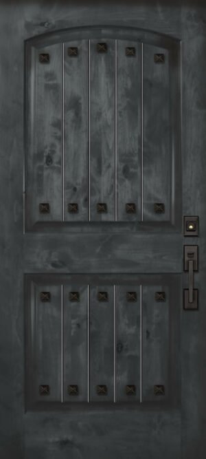 Arch 2 Panel with Clavos - 6'8" Wood Door