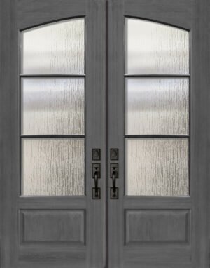 square top arch double 3 lite sdl   80 wood door